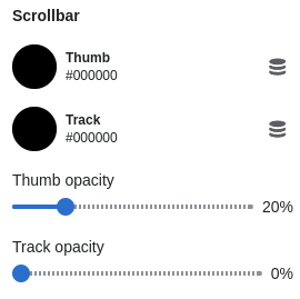 Colors settings (Scrollbar)